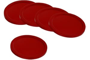PAOWSIETIVIITY 5 dischi da air hockey, per tavoli da air hockey, 50 mm, colore: rosso scuro