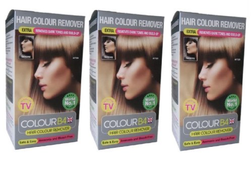THREE PACKS of Scott Cornwall (Medichem) Colour B4 Hair Colour Remover