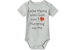BesserBay Baby Strampler Body Kurzarm Alles Gute zum 1. Muttertag mit mir Geschenk 0-12 Monate