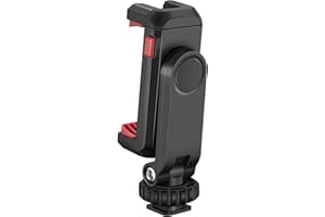 CAMOLO Stativhalterung, Handyhalterung Stativ mit 2 Cold Shoe，360°Drehung Smartphone Stativ Adapter, Smartphone-Halterung für iPhone Huawei Samsung Xiaomi für Vlogging,Youyube,Live-Streaming