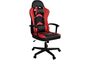 T-LOVENDO.ES Silla Gaming Ergonómica Reclinable con Cojín Lumbar y Cervical | Respaldo Alto Acolchado | Altura ajustable | Ruedas Giratorias 360° y Reposabrazos | Ideal Ordenador, Oficina, Videojuego o Escritorio