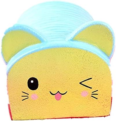 Slow Rising Squishy Cat Bread, Falaiudo Silly Kawaii Cute Cheap Jumbo Big Squishies For Sale Package Ibloom Squishy Toys (Blue)