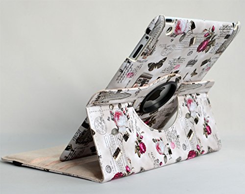 inShang Hülle für Apple iPad 2 iPad 3 iPad 4, PU Leder Tasche Hülle Skins Etui Schutzhülle Ständer Smart Case Cover für Tablet iPad, Super Automatische Einschlaf-/Aufwach funktion, 360 Grad rotierende Schutzhülle mit Standfunktion + inShang Logo hochwertigen Stylus Eingabestift Stift - 5