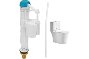 PCXWTLN Adjustable Toilet Fill Valve, Bottom Entry Inlet Float Valve 1/2 Inch, Copper Water Inlet Valve, Telescopic General Toilet Cistern Parts (White)