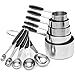 Produktbild Daily Kitchen Messbecher & Messlöffel Set aus Edelstahl mit Silikon Griff Löffel Set 10-Teilig