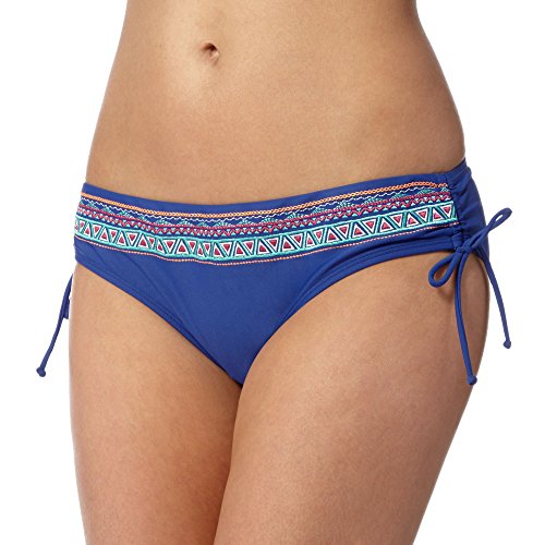 Mantaray Womens Blue Embroidered Aztec Bikini Bottoms 10