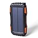 Produktbild SZHENRY 25000 mAh Solar Ladegerät Power Bank Tragbares Solar Powerbank, wasserdicht, mit USB Dual Eingang Port, Kräftiges LED-Licht für draußen, Handy Ladegerät für iPad iPhone-Handys Tablets