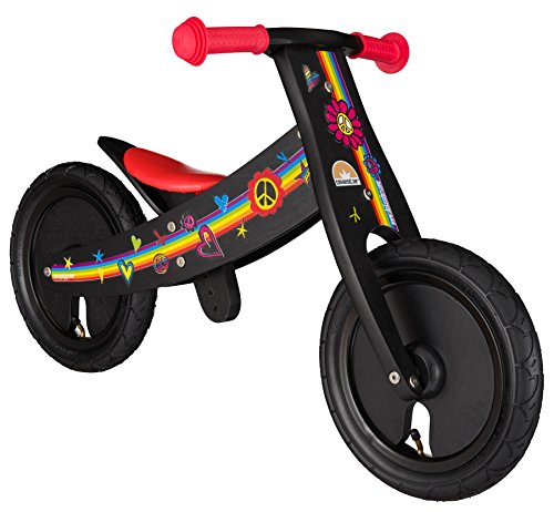 BIKESTAR - Bicicleta de Equilibrio con neumáticos de Aire para niños de 3 años de Edad y niñas ★ 12 Pulgadas Convertible 2 en 1 edición de Bicicleta ★ Diabolic Negro