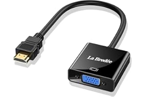 LA BRODÉE HDMI zu VGA Adapter - 1080P HDMI-Computer auf VGA-Monitor Adapter (Stecker auf Buchse) für Computer, Laptop, Desktop, PC, Monitor, HDTV, Xbox 360, PS3, TV-Box auf Projektor-Display (1 Stück)