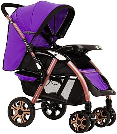 YXINY Pushchairs Prams High Landscape 1-3 Years Old Strollers Multifunction Big Space Four Seasons Universal Shockproof Baby Two-way Cart Pushchair ( Color : Purple )