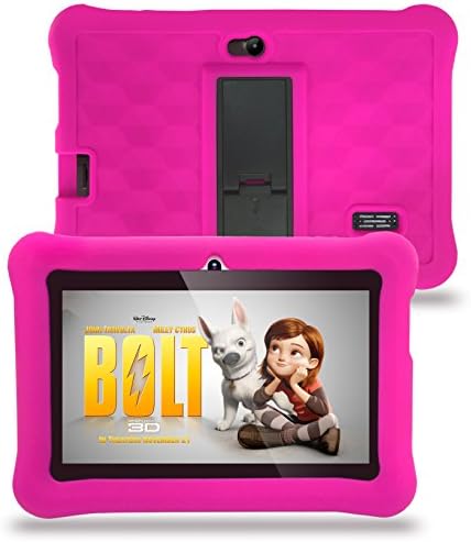 Kids 7" Inch Android Tablet PC - Quad Core - Android Kitkat - Octa Core GPU - Bluetooth - 1GB RAM, 8GB HDD - HD Screen, WIFI, DUAL CAMERA - Google Play - UK Warranty - Kids Extra Protection Case (Pink)