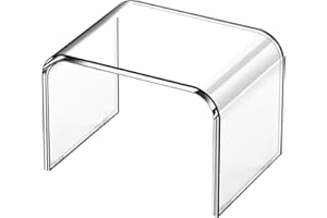 PFOIBOU Tritthocker aus Acryl Hocker,Tritthocker für Kinder,Fußhocker aus Acryl,Badezimmer Hocker für Kinder Erwachsene in Küche, Bad und Haus, bis zu 113 kg Belastbar (Clear Non-Slip Stool)