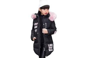 FULUOYIN Winterjacke Mädchen Kinder Wintermantel Steppjacke mit Fellkapuze