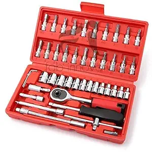 FAB Innovations 46 in 1 Pcs Tool Kit & Screwdriver and Socket Set Multi Purpose Tool Case (Color May Vary)