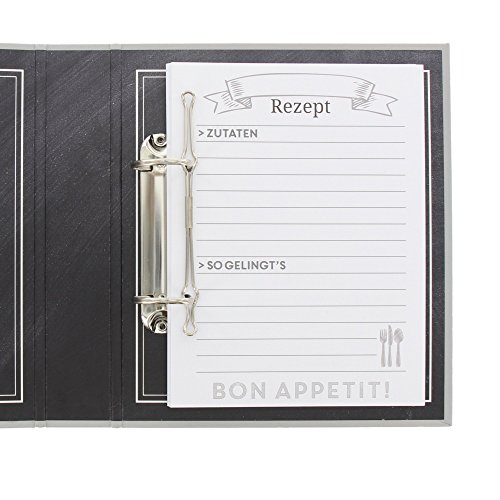 Goldbuch, Rezeptbuch Bon Appetit, 21×22,5cm, 25 illustrierte Blätter, Schwarz/Braun, 69036 - 4