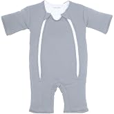 Minuche 100% Cotton Baby Sleeping Bag - Fiber Filled and Double Zipper for Easy Changing Bottom (Grey, 6-9 Months)