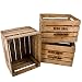 Produktbild Holzkisten 3er Set Vintage Elbe Obst Hamburg 30x50x40cm Holz Antik braun Weinkisten Landhaus Kolonial