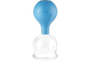 Pulox Pot à ventouses en verre véritable Plusieurs tailles et couleurs (62 mm, bleu)