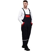 Bah&ccedil;ıvan Tulumu 16/12 Lacivert Gabardin Kırmızı Biyeli Askılı Tulum 4 Cepli-1 -