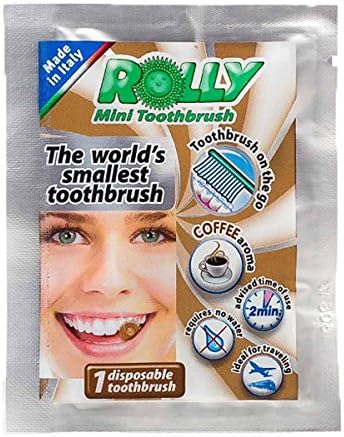 Rolly disposable tootbrush. Coffe aroma. 50 individualy packed sachets.