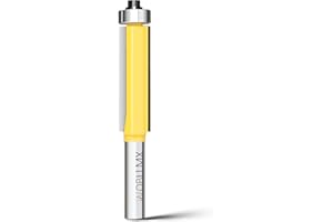 WOBLLMX Fresa a filo fusto 8 mm, diametro 9,5 mm, lunghezza di lavoro 50,8 mm, con cuscinetto a sfera superiore, lama in metallo duro, maneggevole, durevole e affilata per la lavorazione del legno fai