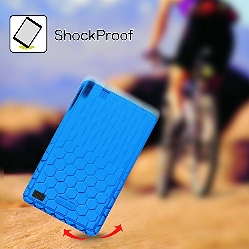 Fintie Fire 7 2015 Hülle – Leichte Rutschfeste Stoßfeste Silikon Tasche Case Kinderfreundliche Schutzhülle, Blau - 3