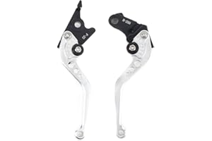 YJS MOTO Frenos y embrague CNC Corto palanca Ajustable aluminio para sport bike HONDA GROM/MSX 125 CBR 250R CB 400F/CB 400R CBR 500R/CB 500F/X 2013-2014 CBR 300R/CB 300F/FA 2014-2016 SPL026 Silver