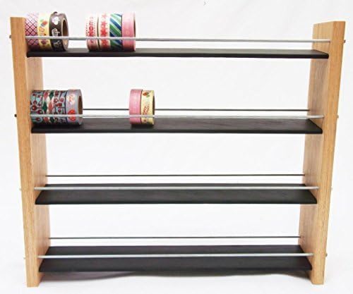 Handmade Natural Slate and Oak 4 Tier Washi Tape Organizer Dispenser Holder Rack