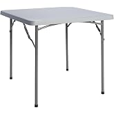 Square Table 87 x 87 cm with Folding Legs | Outdoor, Garden and Catering | Heavy duty PVC folding table Ideal for garden, cam