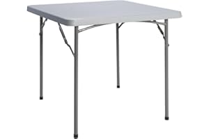Solycarpa Mesa Cuadrada 87x87 con Patas plagables de Exterior, Jardín, Catering y Hostelería. Auxiliar para Comedor y Camping, de 4 Personas, Fácil de Transportar, Portátil y de PVC.