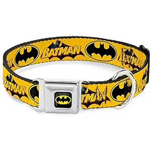 Buckle-Down DC-WBM017-M BMC Batman Black/Yellow Dog Collar, Medium/11-17