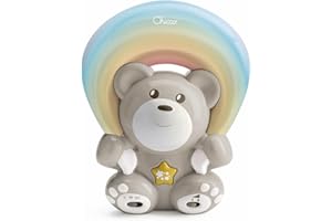 Chicco Rainbow Bear Proiettore Musicale, Luce Notturna Bambini e Neonati, Orsetto con Musica Rilassante e Proiezione Arcobaleno a Larghezza e Direzione Regolabile - Giochi Neonati 0+ Mesi