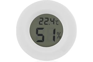 GOTOTOP Monitor di temperatura e umidità rettili LCD rotondo plastica bianca termometro digitale igrometro per piccolo acquario lucertola ragno tartaruga terrario serbatoio