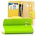 Produktbild Saxonia Huawei Ascend Y300 Hülle Tasche Flip Case Schutzhülle Handytasche mit Kartenfach und Standfunktion Grün-Gelb