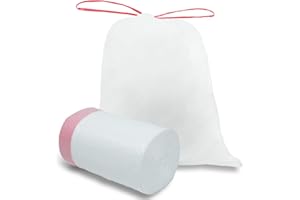 O2frepak Duże kuchenne worki na śmieci ze sznurkiem, wytrzymałe, 45 l, neutralne smakowo, mocne i białe worki na śmieci (50 x 60 cm, 100 sztuk)