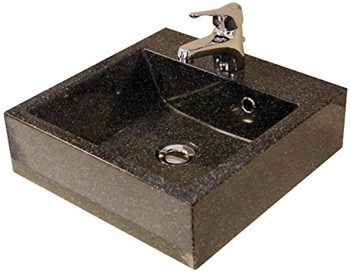Preisvergleich Produktbild UneSalleDeBain VAPOSSCU40NG Résicub Aufsatzwaschbecken, quadratisch, für Badezimmermöbel, 40 x 40 cm, Granit