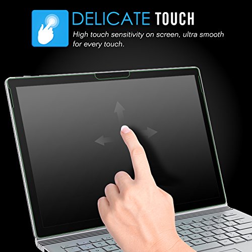Microsoft Surface Book Folie – MoKo Klar HD 9H Panzerglas Hartglas Displayschutzfolie Glas Display Schutzfolie Displayschutz Glasfolie Glass Screen Protector für Surface Book 13.5″ 2015 Tablet, Klar - 3