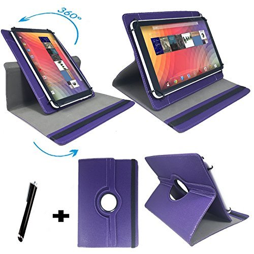 Xoro TelePAD 10A3 4G 10.1 Zoll Drehbare Tablet Schutztasche mit Standfunktion + Touch Pen – lila 10.1 Zoll 360