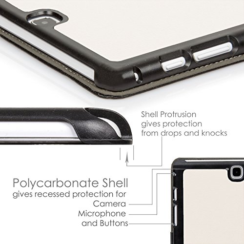 Forefront Cases® Neue Leder Hülle / Tasche / Case / Cover für Samsung Galaxy Tab A 9.7 SM-T550 (Mai 2015) – Rundum-Geräteschutz und intelligente Auto-Sleep-Wake-Funktion mit 3-JAHRES-GARANTIE VON FOREFRONT CASES – inkl. Eingabestift und Displayschutz - 7