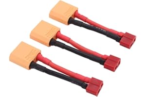 OliYin 3pcs XT90 mâle à doyen T Plug Adaptateur de convertisseur de connecteur Femelle avec câble 12awg 5cm (Pack de 3)