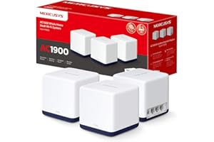 Mercusys Halo H1900G Mesh (zestaw 3 szt.)| System Mesh Wi-Fi AC1900 dla Całego Domu | Dwupasmowy do 1,9 Gb/s | Beamforming | Porty Gigabitowe | Płynny Roaming