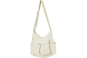 Tibroni Messenger Bag Tote Bag Canvas Tasche Damen Crossbody Bag Herren Groß Männer Umhängetasche Damen Gross mit Multi-pocket Vintage Schultertasche Kuriertasche für School Reise Arbeit Shopping