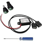 RUNCCI-YUN Power Step-down Transformer Buck Converter Voltage Regulator DC 12V bis 5V 3A Spannungswandler mit Dual USB für Au