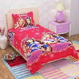 Cotton Villas 3D Printed Microfiber for Single Bedsheet for Single Bed 030 with 1 Pillow Cover Microfiber and Cotton Mix Color White (88 X 60 inch )