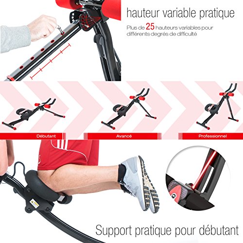 Sportstech Appareil d'entraînement pour gainage et abdominaux BT300, Muscles obliques Ceinture Abdominale Fitness Pliable Bandes de résistance Ordinateur écran Abdo Interne Externe