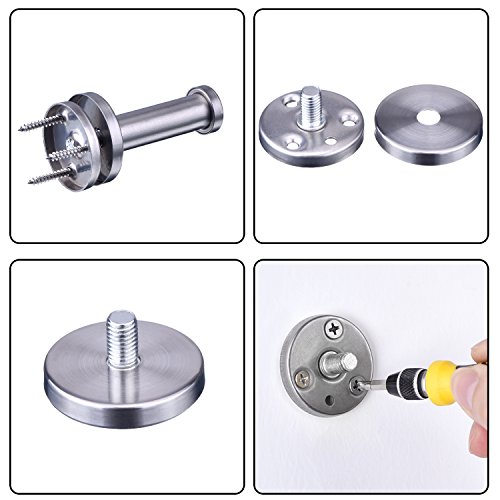 eBoot 6 Stück Edelstahl Wandmontage Robe Haken Mantel Haken Handtuch Wand Garderobenhaken, Gebürstetem Nickel, 2 Zoll - 4