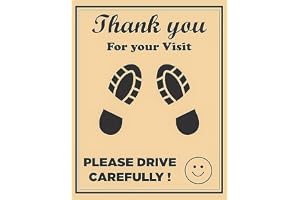 YLmeet Paper Floor Mats for Cars, Disposable Auto Protective Decorative, 40 x 50cm, Thank You Design, 100 Pieces Pack, with Drive Carefully Message
