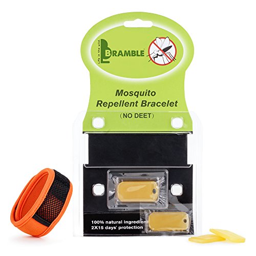 Bramble Premium Mückenschutz, abschreckendes Insekten-Armband mit zwei Nachfüllpackungen. Kann am Arm oder Knöchel getragen werden. Ohne Deet Spray (keine chemische Substanzen) Multi – Pack - 3