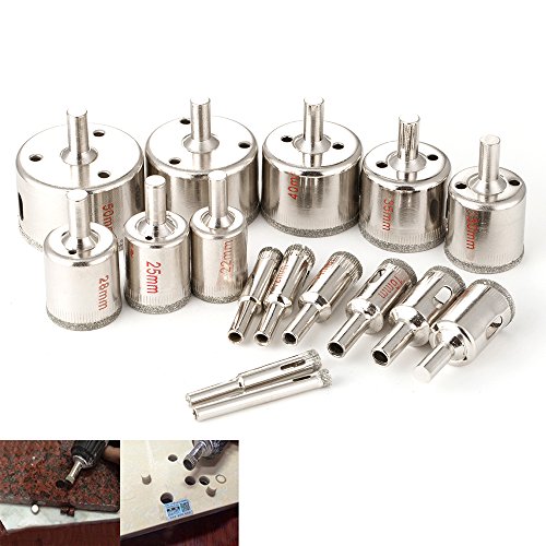 16Pcs Diamond Holes Drill Bits Set 6-50mm Hole Saw Cutter for Tile Glass Marble Ceramic Bits