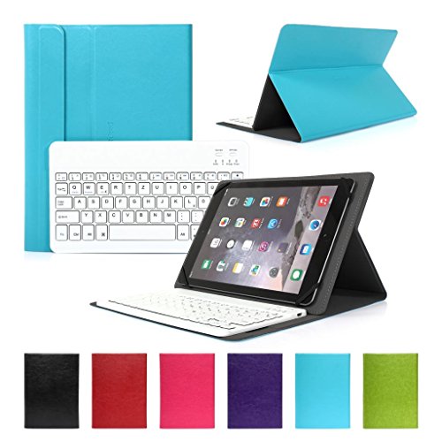 Bluetooth Tastatur CoastaCloud Ultra-Slim Hülle Keyboard Case Blau Für alle Windows / Android / IOS und Mobil mit 7-8 Zoll (Geeignete Tablettengröße : Länge 19-21cm;Breite:13.5cm ) für 7" QWERTZ Deutsches Tastatur layout - iPad mini 1/2/3/4 ; Samsung Galaxy Tab 4 7 "and 8.0", Samsung Galaxy Tab S2 8.0 ", Samsung Galaxy Tab A 8.0", Samsung Galaxy Tab 3 8.0 "(T310), Mediapad X / MediaPad X2 4G LTE, Und andere Geräte zwischen 7,0 bis 8,0 Zoll